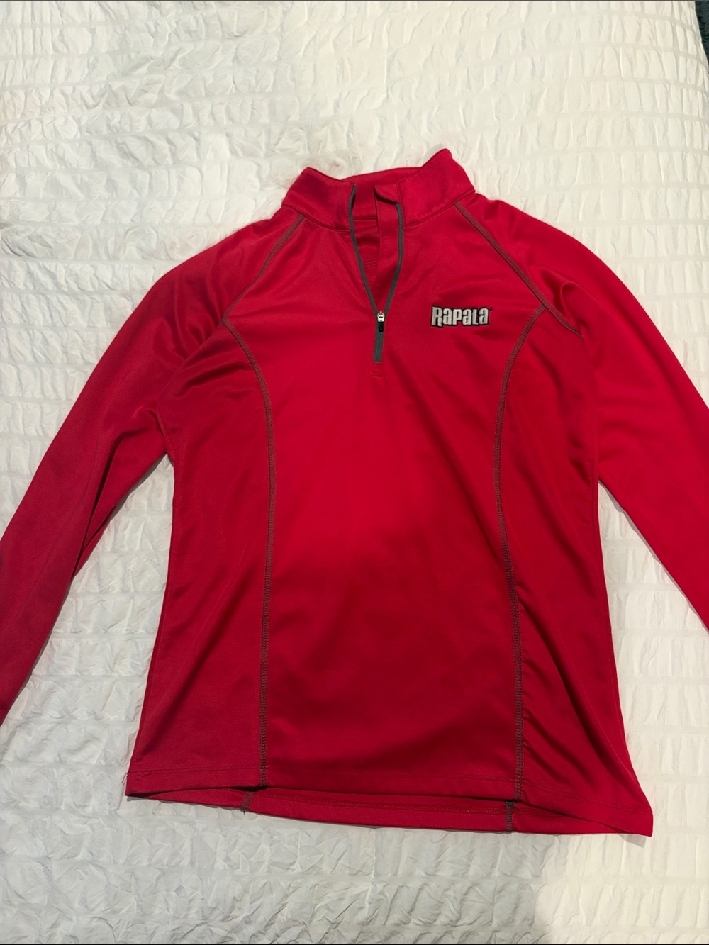 Women's Red/Pink Long-Sleeve Quarter-Zip Performance Top